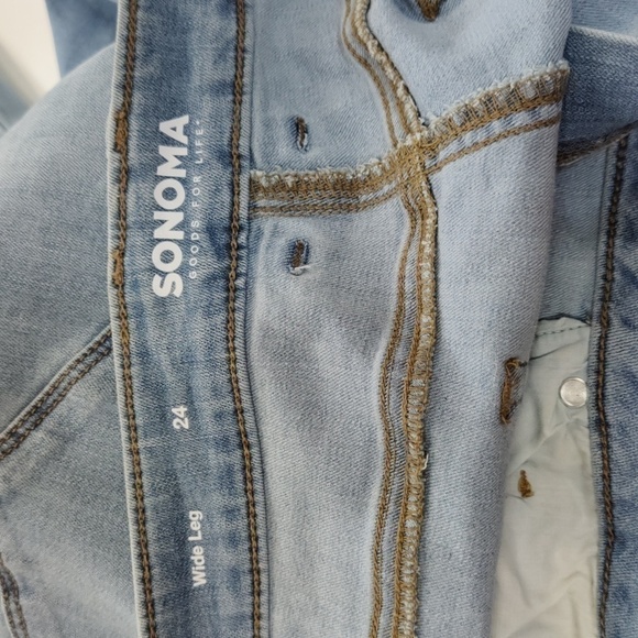SONOMA Wide Leg High Rise Button Fly Jeans, Size 24 - Picture 12 of 12